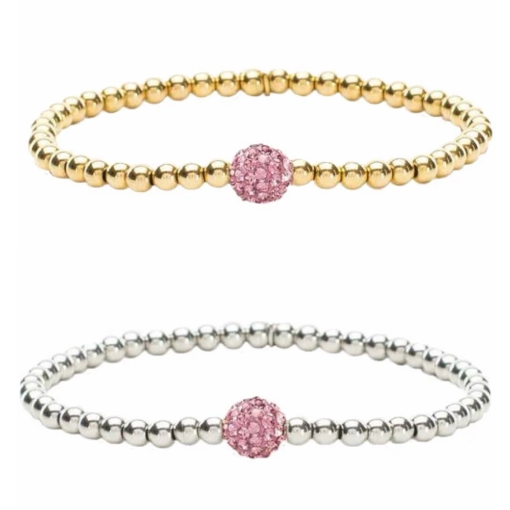 Hand Crafted Pink Frosted Bead Bracelets - Picture 5 of 5